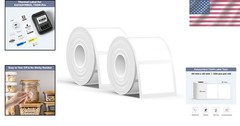 T50M Series Label Maker Tape, 2 Rolls 1.57” × 1.18” 40mm × 30mm 250 Labels/…