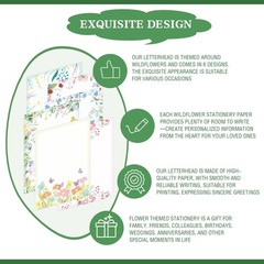 60 Pack Wildflower Stationery Letterhead Vintage Flower Letter 8.5 x 11 Inch …