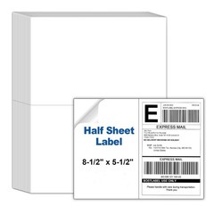 8.5×5.5 Shipping Labels Half Sheet Self Adhesive 2 Per Sheet for Laser & Inkjet