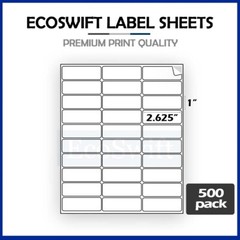 15000 2.625 x1 EcoSwift Laser Address Shipping Adhesive Labels 30/sheet 1 x2 5/8