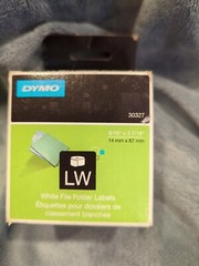 DYMO 30327 LabelWriter 1-UP File Folder Labels 9/16 x 3 7/16 White 130/Roll x 2