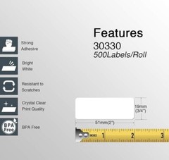 BETCKEY- Compatible Dymo30330 (3/4×2) Multipurpose Labels (10 Rolls/5000 Labels)