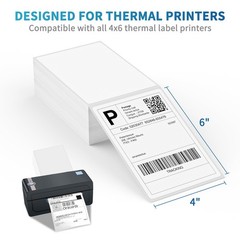 9527 Product Fanfold 4 x 6 Direct Thermal Labels White Perforated Shipping La…