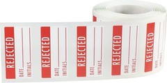 White and Red Rejected Labels, 3/4 x 1 1/2 Inch Adhesive Stickers, 500 Total …