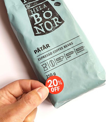 1000 Stickers, Discount Percent Off, 1 Inch Round, Promotion Labels (20 Off Red)