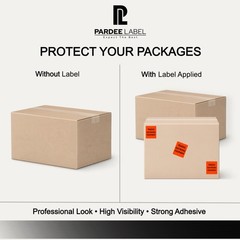 Fragile Electronic Equipment Labels Neon Red 3″x4.5″ 100/Roll