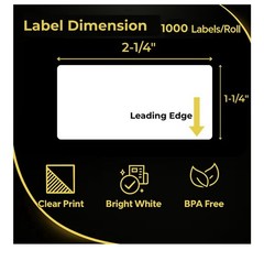 Barcode Labels Compatible with Dymo 30334 – 12 Rolls 12000 Direct Thermal