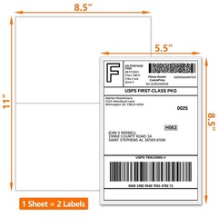 SJPACK 1000 Half Sheet Self Adhesive Shipping Labels, 8.5″ x 5.5″ Address Lab…
