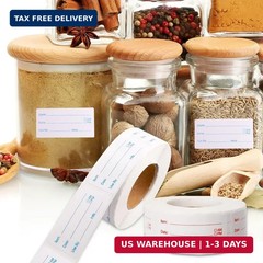 2 Rolls 1000 Pieces Removable Food Labels, 1 x 2 Inch Date Stickers for Freezer,