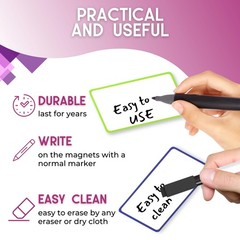 Availey 32 Pieces (3 x 5) – Colored Border Magnetic Dry Erase Labels – Reusab…