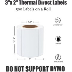3×2 inch Direct Thermal Labels for Barcodes, Address, Compatible with Rollo