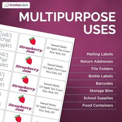 8-1/2 x 11 Laser/Ink Jet White Labels, 2″-11/16 x 2 – 15 per Page | 15000 Labels