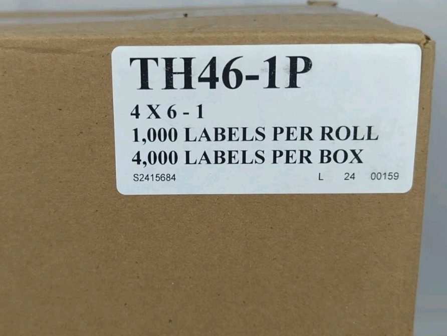 Case Of 4000 4″ x 6″ Thermal Transfer Labels TH46-1P Made For Zebra