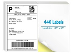 440 Shipping Labels Half Sheet Print STRONG ADHESIVE 5-1/2″ x 8-1/2″ Laser Ebay