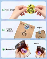 Thermal Printer Stickers 2″ Round Holographic Waterproof BPA Free 300ct