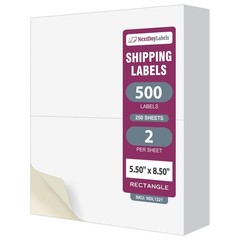 Half Labels 5.5″ x 8.5″ – Printable Blank Labels for Laser & Inkjet Printers,…