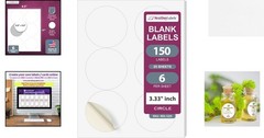 Professional-Quality 3.33 Inch Round Labels – 150 Strong Adhesive Sticker Sheets