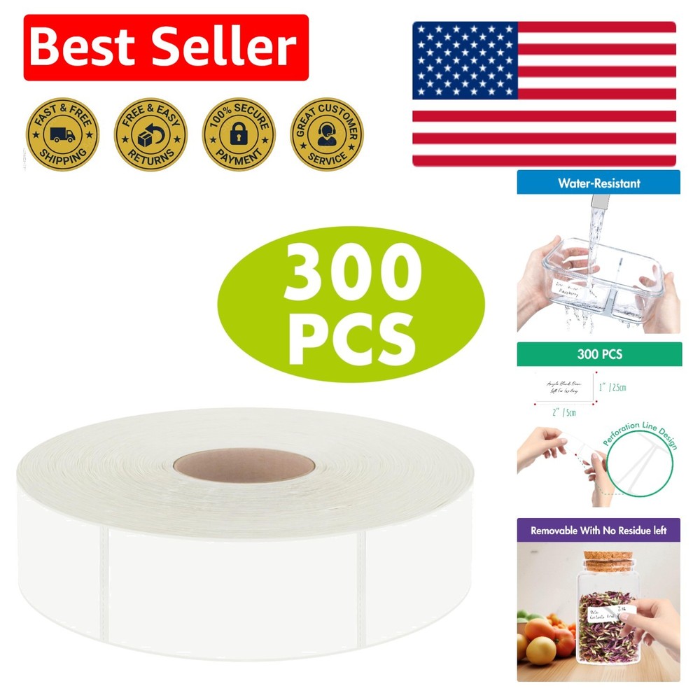 Versatile Pantry Labels – 300 Count Removable Food Labels with High Adhesion