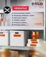 enKo [6 Rolls, 2100 Labels] Address, Shipping & Barcode Labels 30252 – Orange…