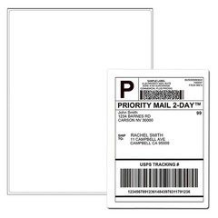 NefLaca 100 Full Sheets Sticker Paper for Laser & Ink 8.5″ x 11″(1-up), White