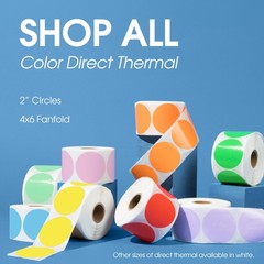 – 2″ Circle Direct Thermal Labels (1500 Count, 2 Rolls) – Round Thermal Stick…