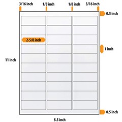 3000-150000 2.625 x 1 Blank Laser / Ink Jet Mailing Adhesive Address Labels USA