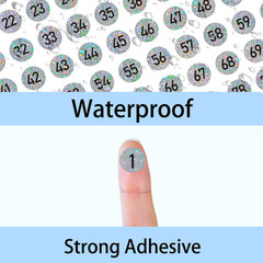 3000 PCS Small Number Stickers Labels, 0.4 Inch Glitter Silver Consecutive Numbe