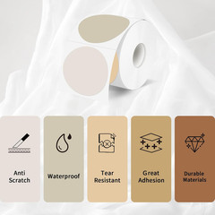 2 Inch round Thermal Label Stickers, Circle Thermal Stickers Labels, Waterproof