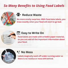 250 Dissolvable Food Labels 2×1 Blank Sticker Labels for Containers Kitchen