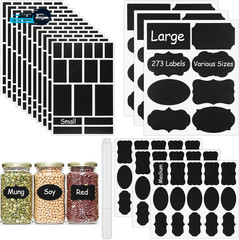 273 Pcs Labels for Jars Waterproof Reusable Chalkboard Labels