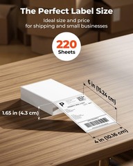 Commercial Grade 4×6 Thermal Mailing Labels with Strong Adhesive – 220 Count