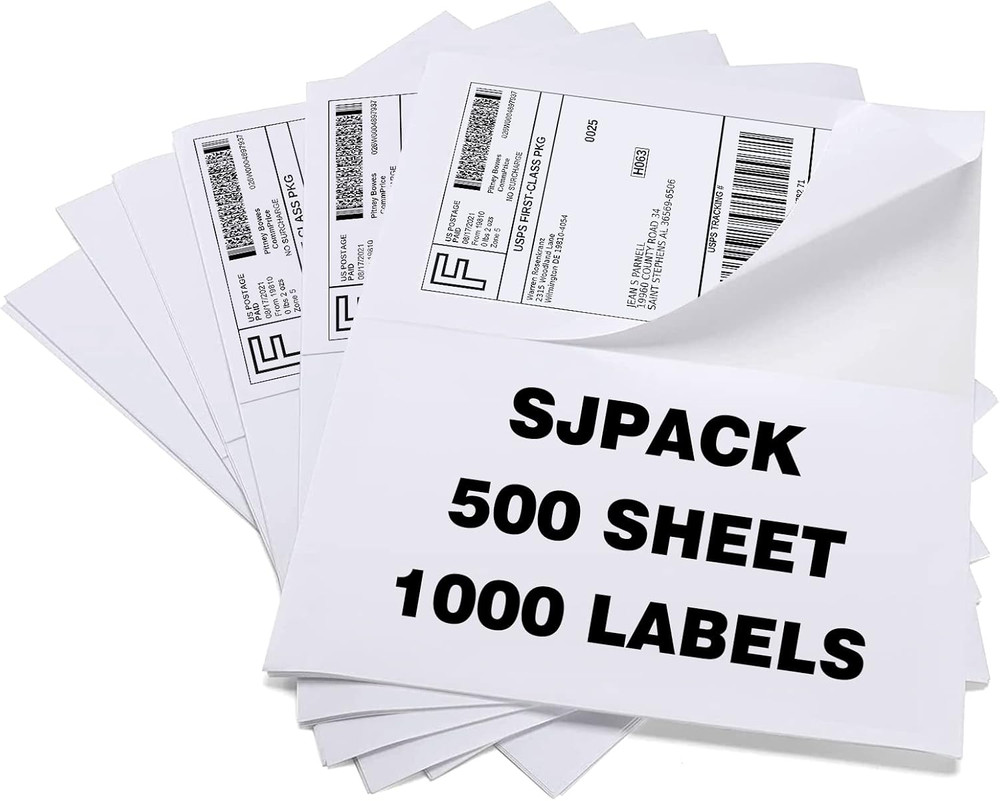1000 Half Sheet Self Adhesive Shipping Labels, 8.5″ X 5.5″ Address Labels for La