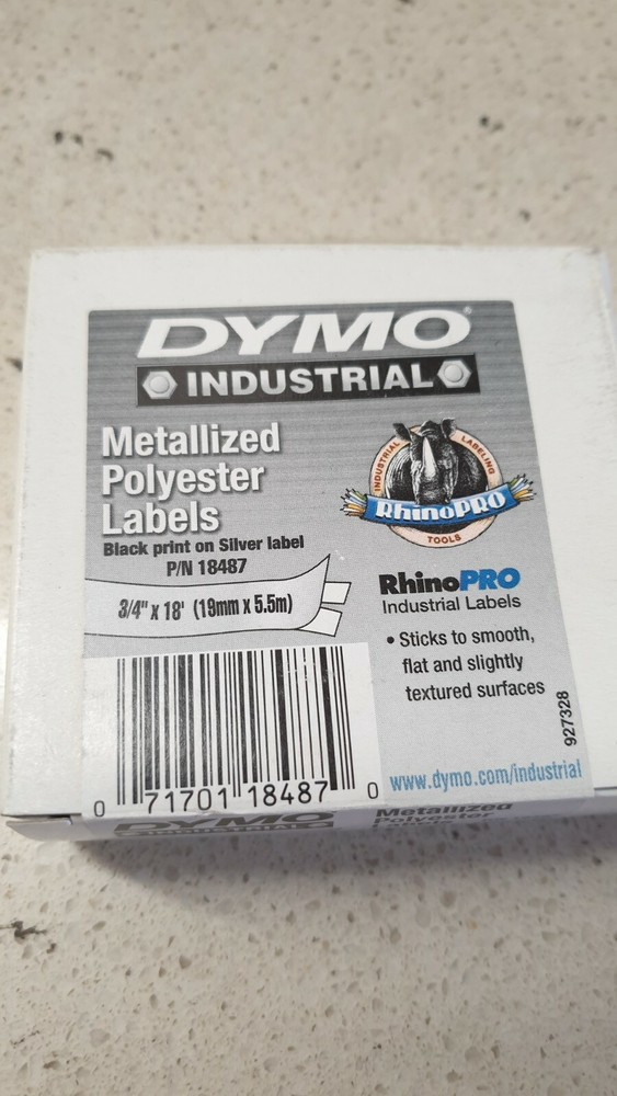 Dymo RhinoPRO 18487 Metallized Polyester Labels Brand New See Photos