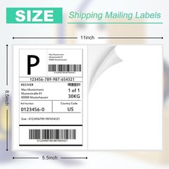 8.5″x5.5″ Shipping Labels Half Sheet Self Adhesive 2 Per Sheet Laser Inkjet 2 UP