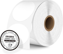 2″ Round Thermal Sticker Labels 750pcs Self-Adhesive for 4×6 Printer QR DIY