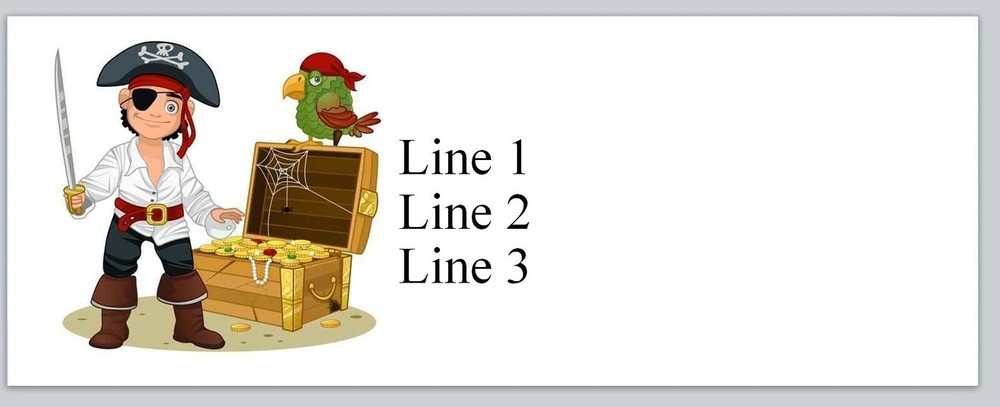 Personalized Address Labels Pirate & Treasure Chest (JX 278)