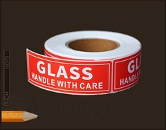 900 GLASS Labels 1×3” Handle With Care Shipping Moving Adhesive Packing Stickers
