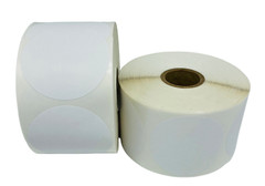 2.25″ Round White Direct Thermal Labels Zebra Rollo 1″ Core 4 Rolls 600/EA 2,400