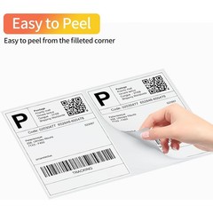 200-1000 Blank Shipping Labels 8.5 x 5.5 Round Corner Self Adhesive 2 Per Sheet