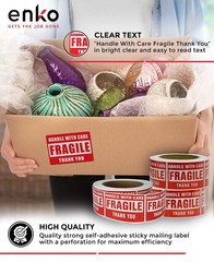 Large Fragile Stickers 3×5 Inch – Handle with Care Warning Labels, 500 Pack