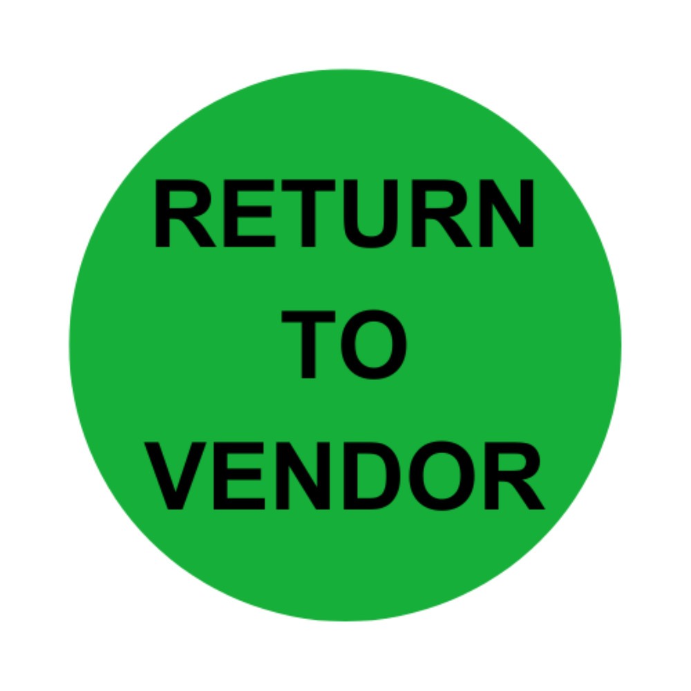 Return To Vendor -Green Warehouse Inventory Sticker (2″ Round) 1 Roll 500 Labels
