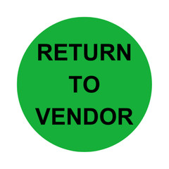 Return To Vendor -Green Warehouse Inventory Sticker (2″ Round) 1 Roll 500 Labels
