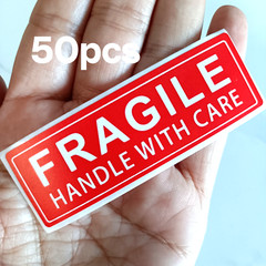 50 Fragile Handle With Care Mailing Label Stickers 1×3 inches