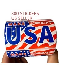 300 Proudly Made in USA Label Stickers 2″ x 3″ Labels US FLAG US SELLER NEW