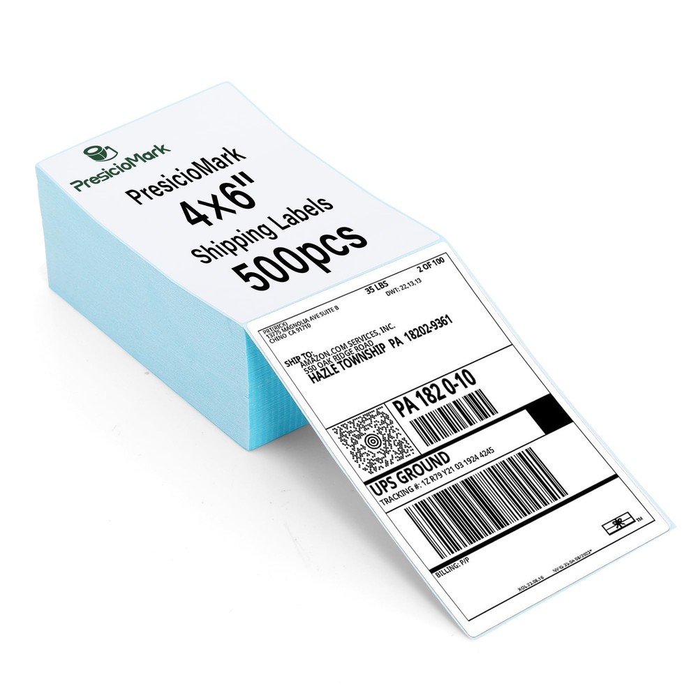 4×6 Thermal Shipping Labels 500 Fanfold Perforated Permanent Adhesive