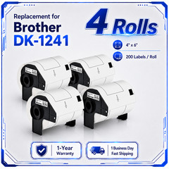 Replace for Brother DK-1241 Die-Cut 4″x6″ Shipping Labels QL Printers 4 Rolls