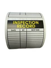 Service Labels- Inspection Record 250 Each, 1-12 Rolls