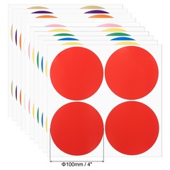 10 Pcs Round Colored Stickers 4″ for Office Shop Classification, Ten Colors