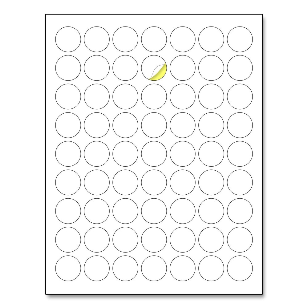 1 Inch Round White Sticker Labels for Laser Inkjet Printers 30 Sheets