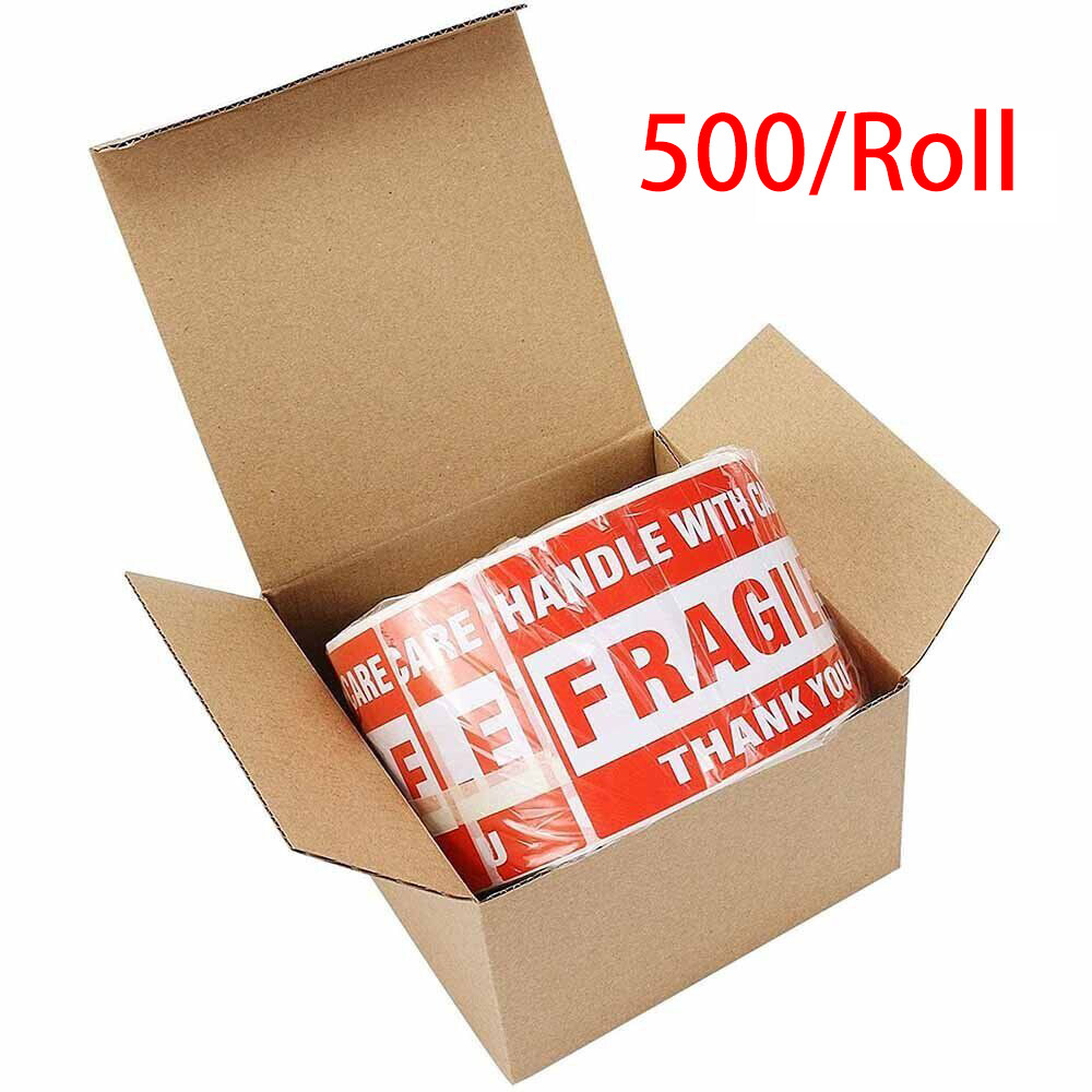1Roll 500/Roll 3×5″ Fragile Handle with Care Thank You Shipping Labels Stickers